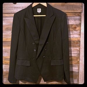 Anne Klein Double Breasted Knit Blazer